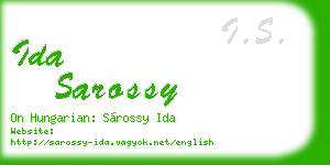 ida sarossy business card