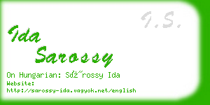 ida sarossy business card